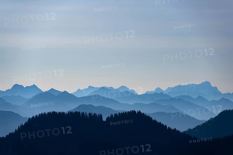 View from the Rotwandhaus of the main Alpine ridge towards Austria