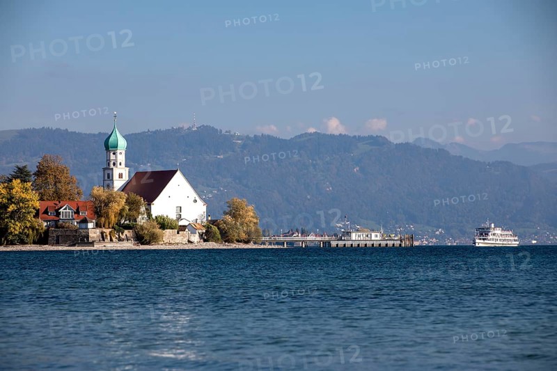 View from the painter's corner to the church of St. George and Pfaender