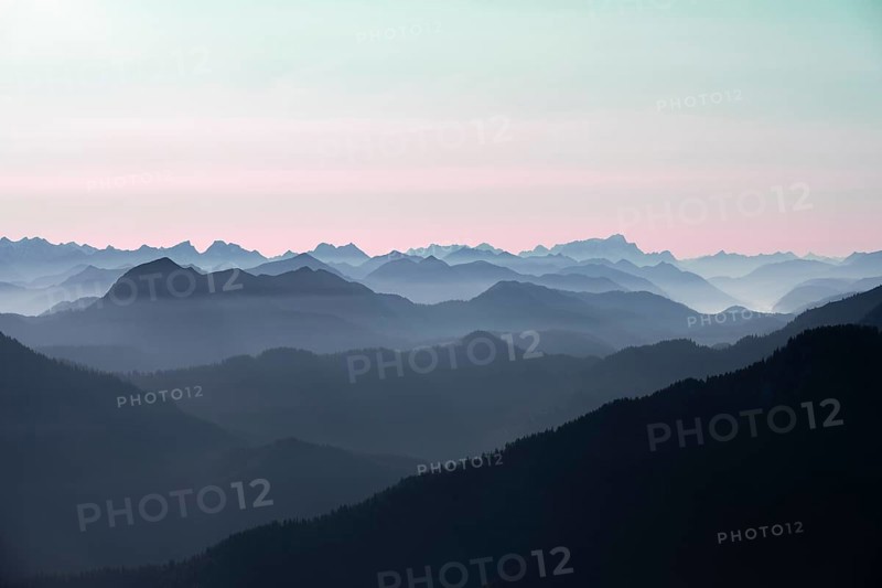 View from the Rotwandhaus of the main Alpine ridge towards Austria