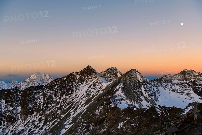 Snowy peak in the morning light