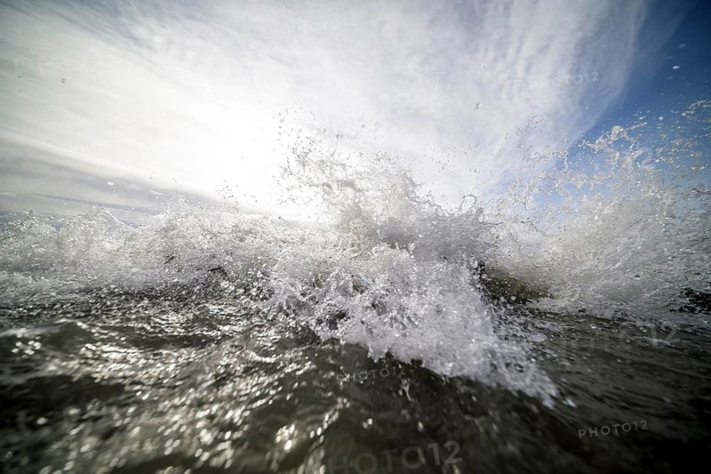 Storm Lolita raging on the stony shore in Hagnau