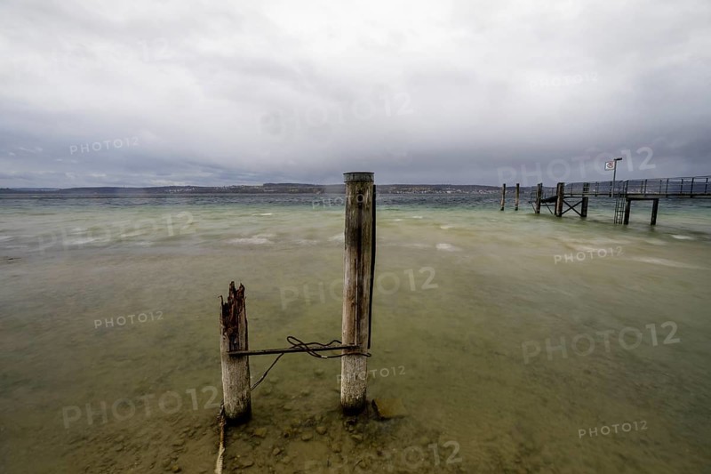 Stormy winter weather at Lake Constance