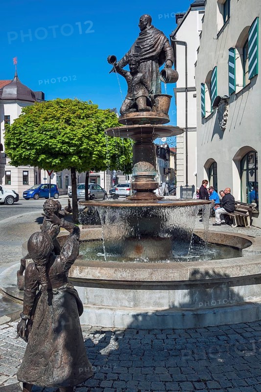 Fountain at the market place in Holzkirchen