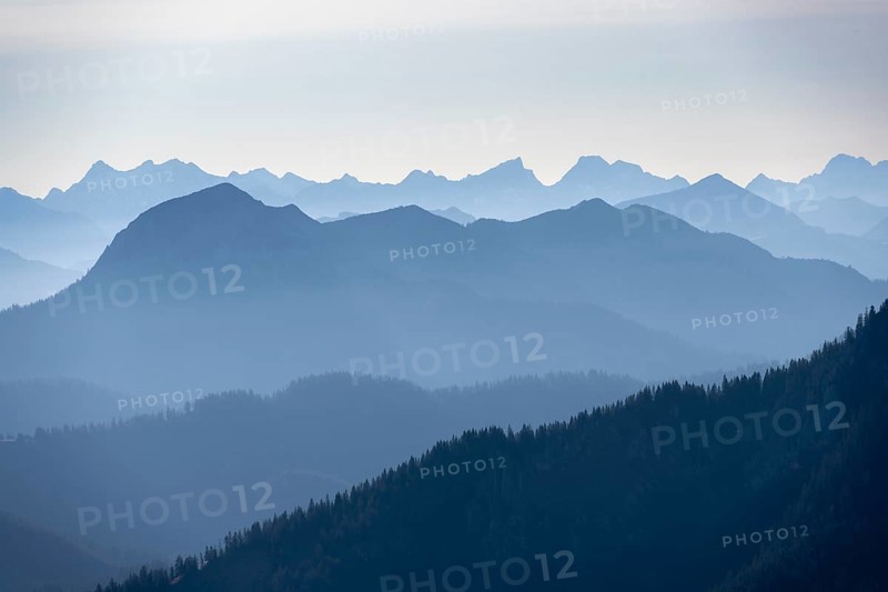 View from the Rotwandhaus of the main Alpine ridge towards Austria