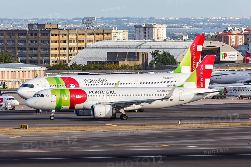 Airbus A320neo and A330-900neo aircraft of TAP Air Portugal at the airport in Lisbon