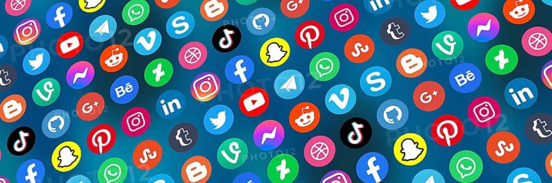 Logo of social media icons social network Facebook