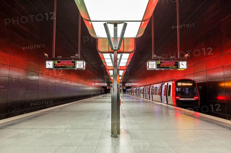 Elevated Metro Underground Station Hafencity University Station in Hamburg
