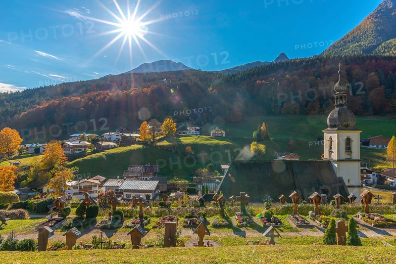 Mountain Cemetery with Parish Church of St. Sebastian Ramsau