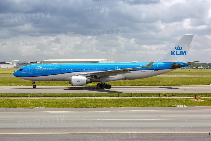 An Airbus A330-200 aircraft of KLM Royal Dutch Airlines with registration PH-AOD at the airport in Amsterdam