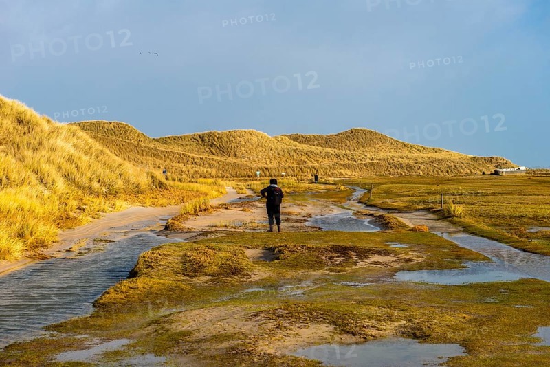 Flooded boardwalk to Amrum Odde