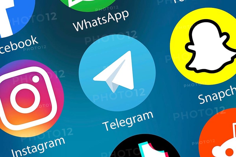 Telegram logo social media icon social network on the internet background in Stuttgart