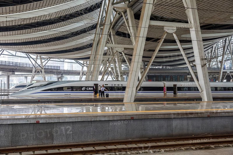 High speed trains trains at Beijing South Railway Station in Beijing