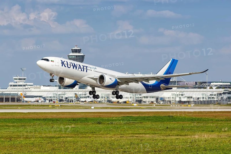 An Airbus A330-800neo aircraft of Kuwait Airways with registration number 9K-APG at Munich Airport