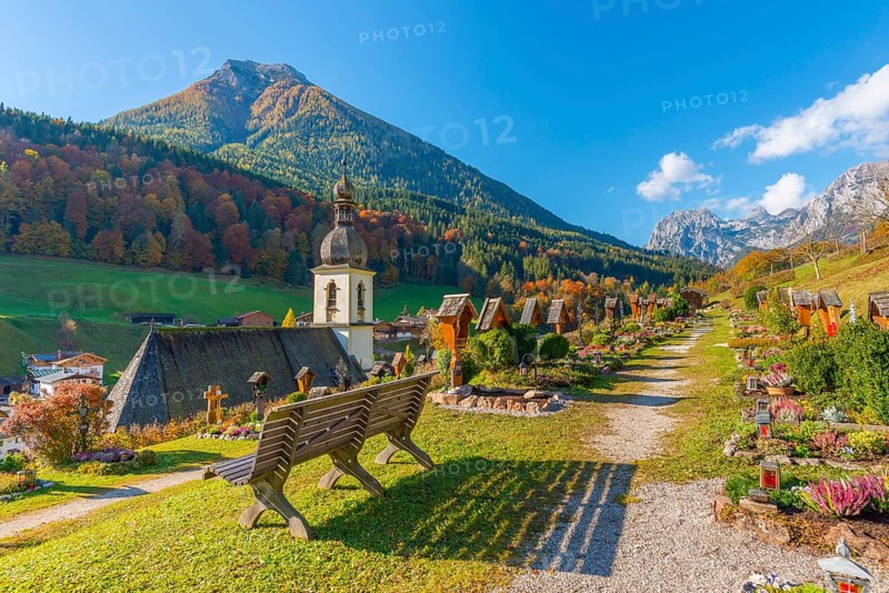 Mountain Cemetery with Parish Church of St. Sebastian Ramsau