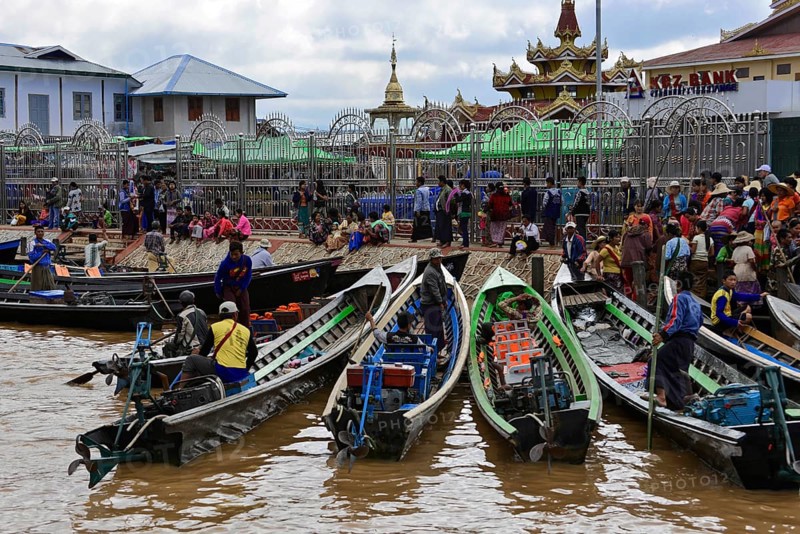 Boats at Inle Lake