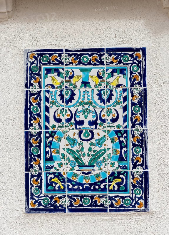 Close up of wall mosaic