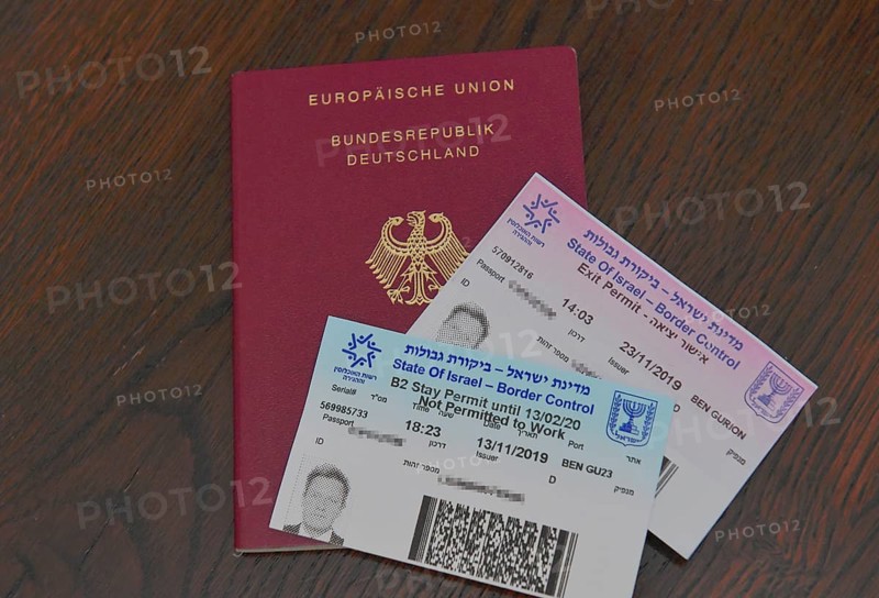 German passport with visa for Israel