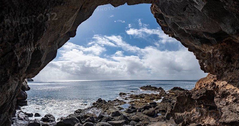 Rocky coast near Canical