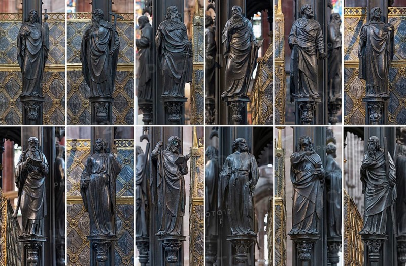 Figures of the twelve apostles on the tomb monument of St. Sebaldus of Nuremberg