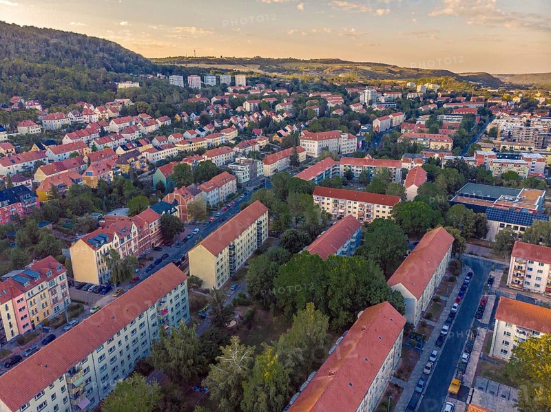 Aerial view of the university town of Jena