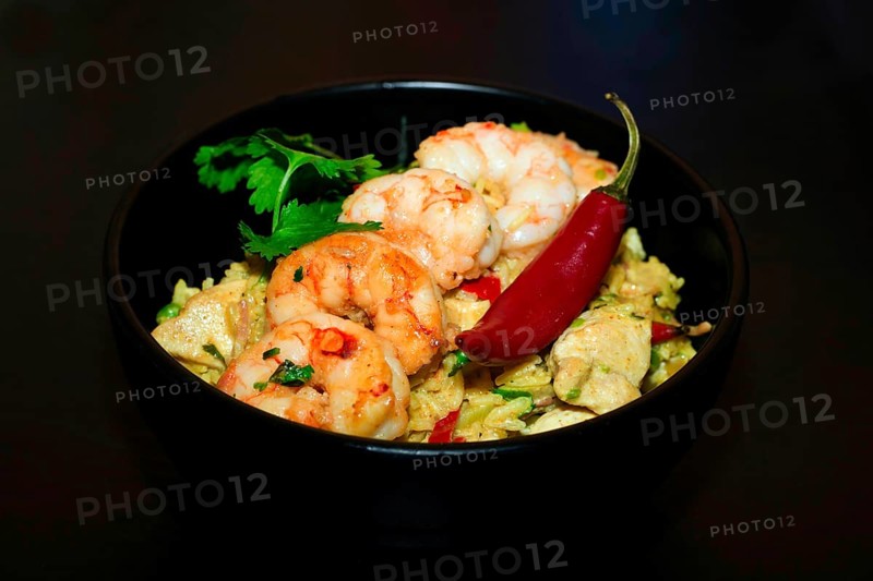 Rice dish with prawns
