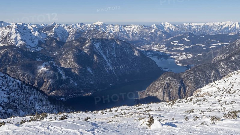 Blue sky over winter landscape