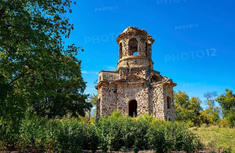 Temple of Mercury made of tuff in the palace garden at Schwetzingen Palace