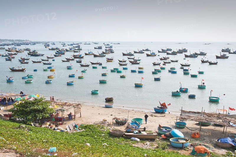 Port of Mui Ne with many boats