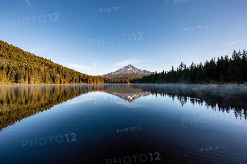 Reflection of Mt. Hood volcano in Trillium Lake