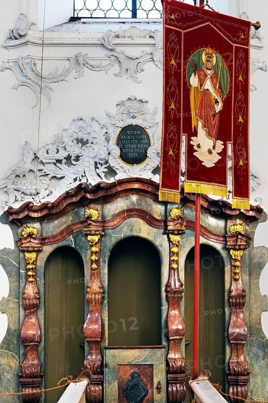Confessional and flag
