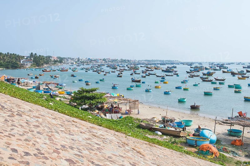 Port of Mui Ne with many boats