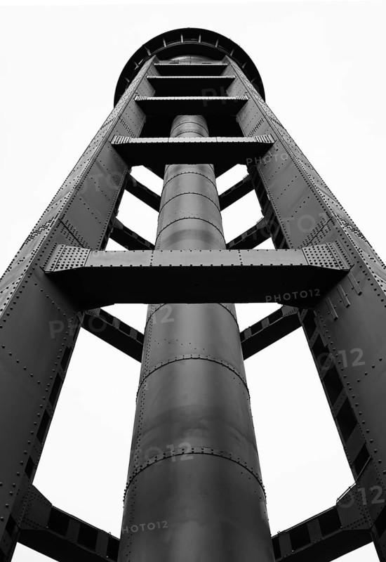 Historic steel water tower in the Schoeneberger Suedgelaende nature Park