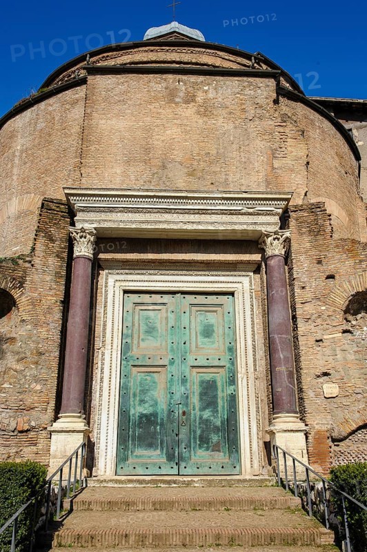 Historical original door in bronze from antiquity from Temple of Romulus