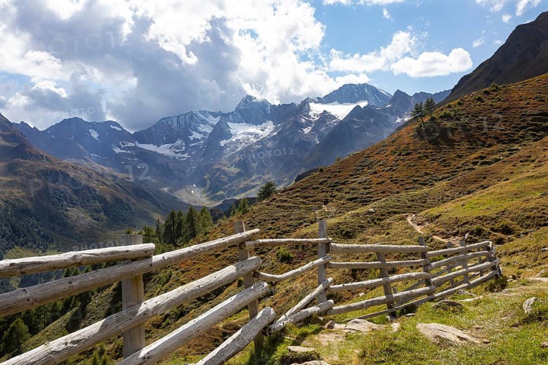 Hiking trail with pasture fence