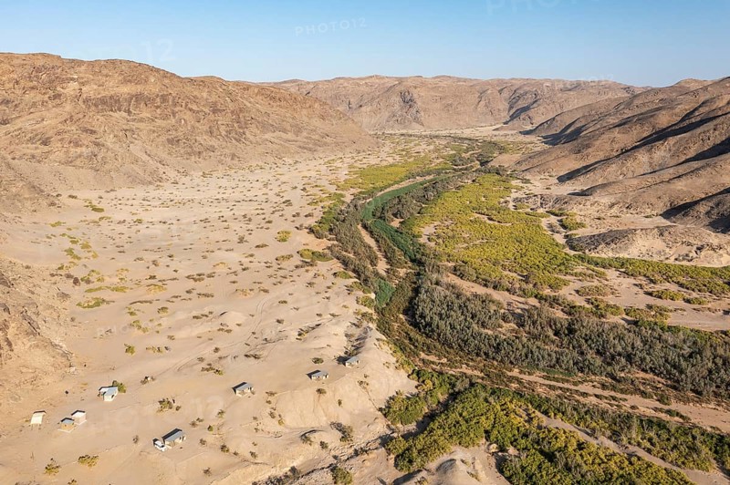 The Elephant Song campsite at the edge of a swampy stretch of the Hoanib river