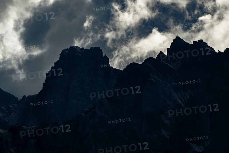 Backlit summit detail of Kalkkoegel