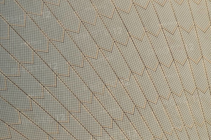Close up of one of the sails of the Sydney Opera House