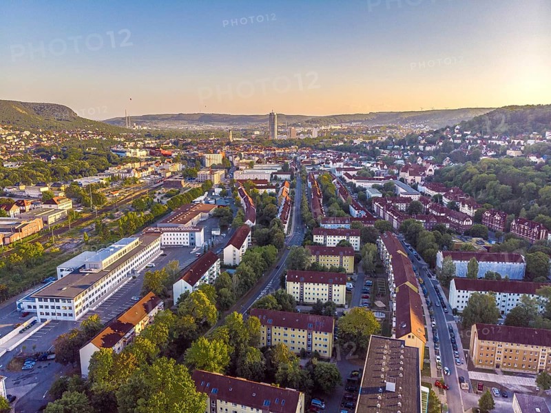 Aerial view of the university town of Jena