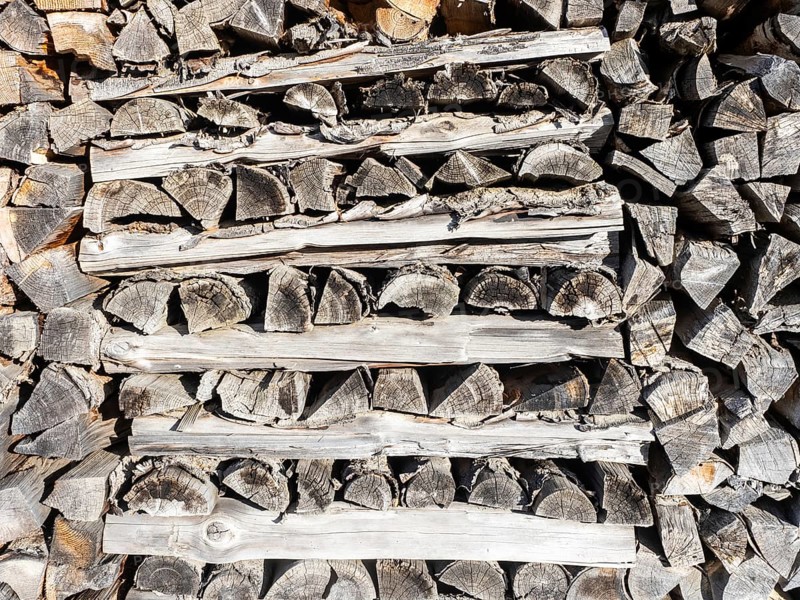 Stacked firewood