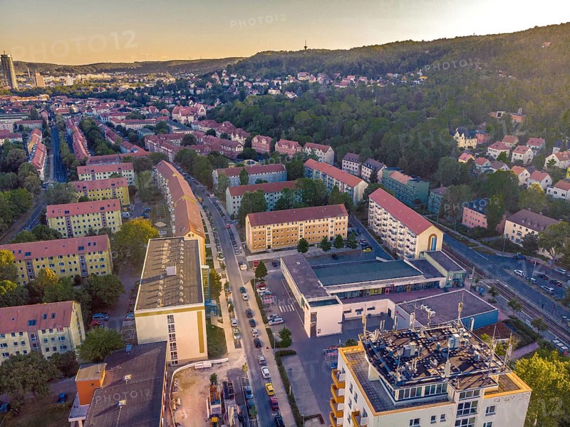 Aerial view of the university town of Jena