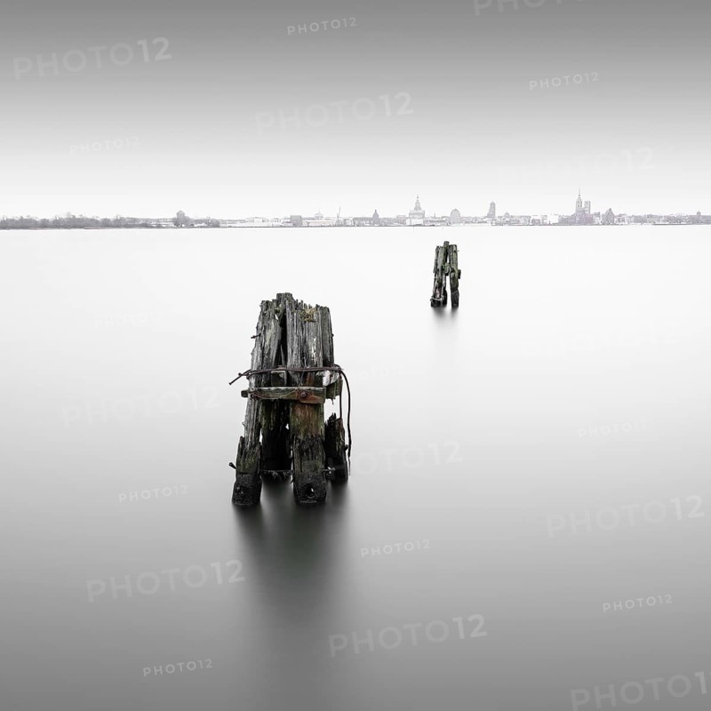 Long exposure in front of the Strelasund crossing at the Ruegen Bridge and the Ruegen Dam
