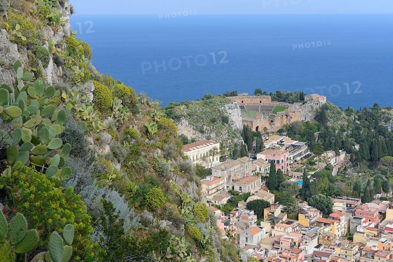 View of Taormina with the Teatro Graeco