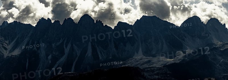 Backlit summit panorama of the Kalkkoegel