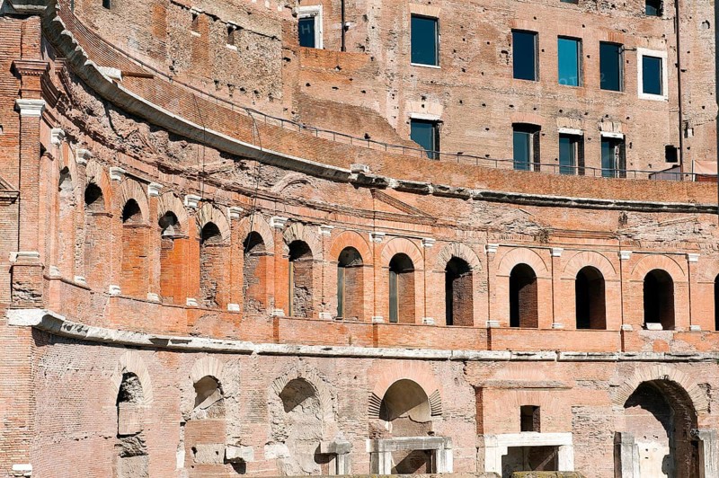 View of ancient facade of Trajan's form