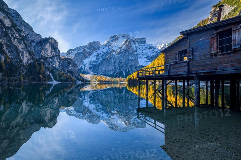 Boat house with Croda del Becco