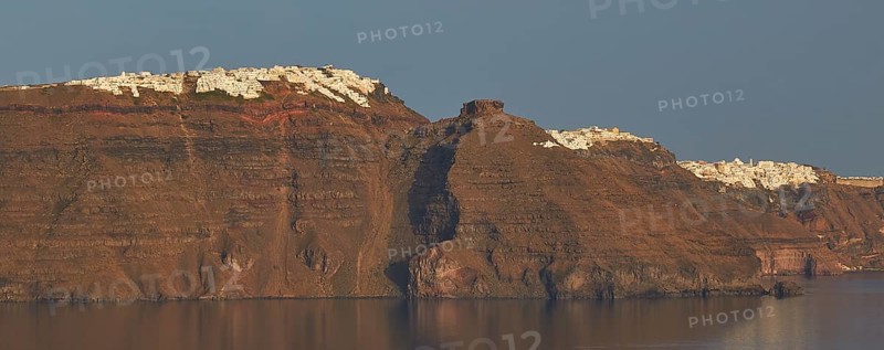 View from Oia over the caldera to the cliffs
