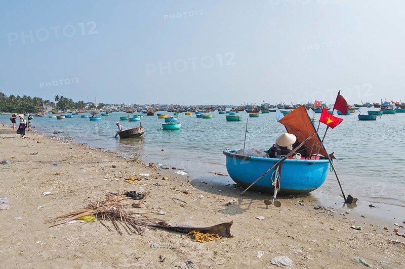 Port of Mui Ne with many boats