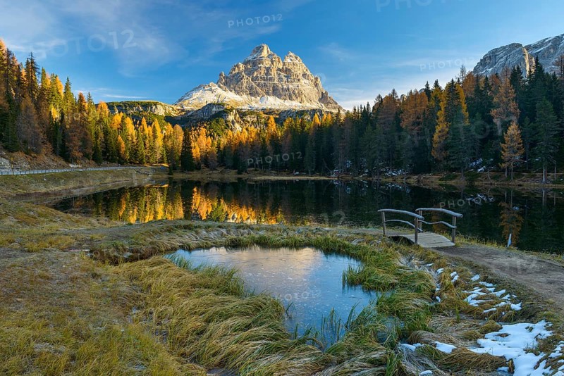 Antorno lake towards Tre Cime di Lavaredo mountain