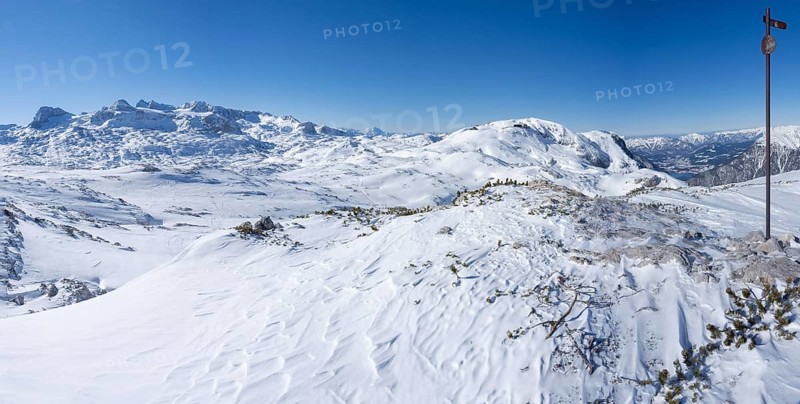 Blue sky over winter landscape