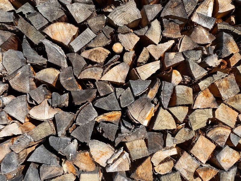Stacked firewood